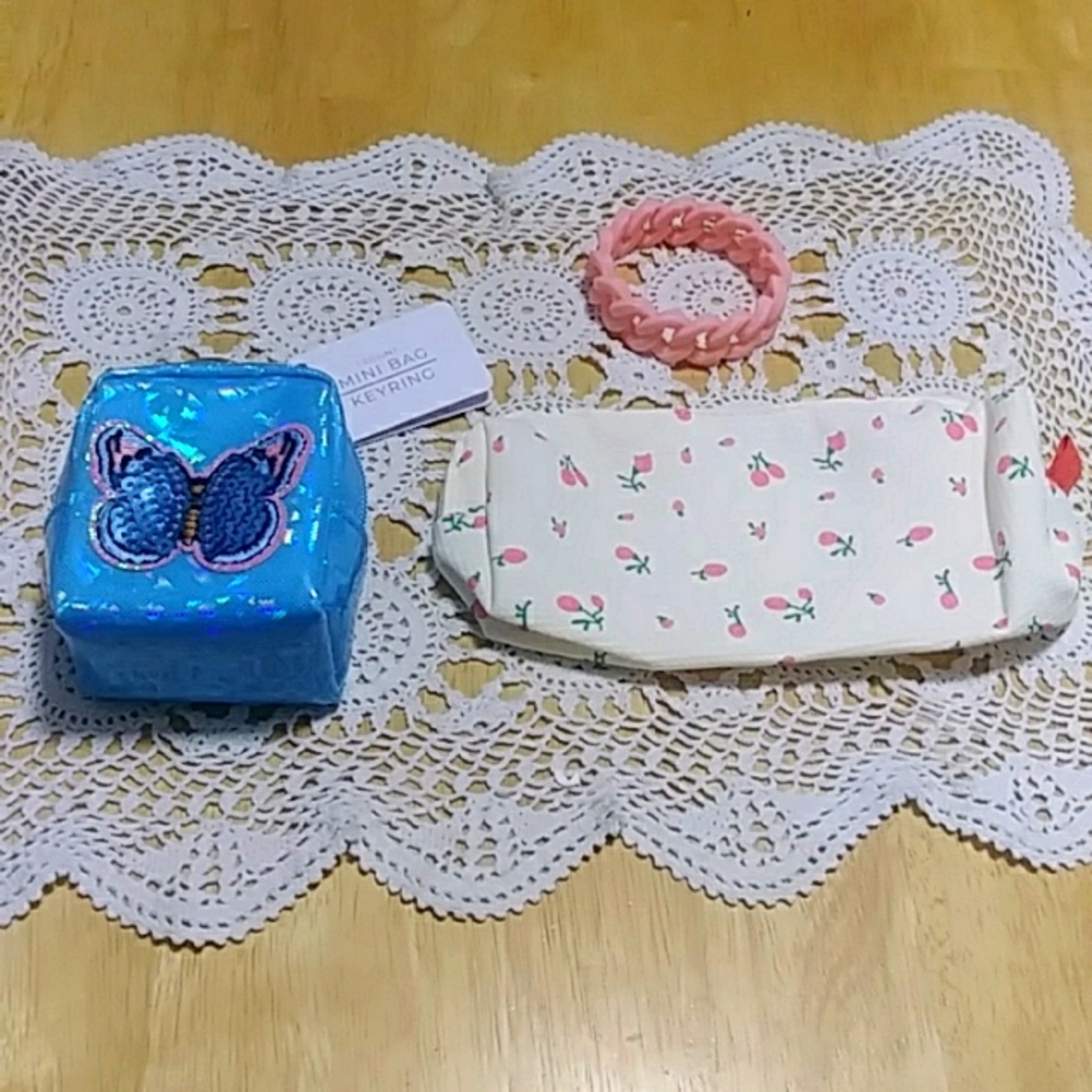 Girl's mini purse bundle, pink and blue